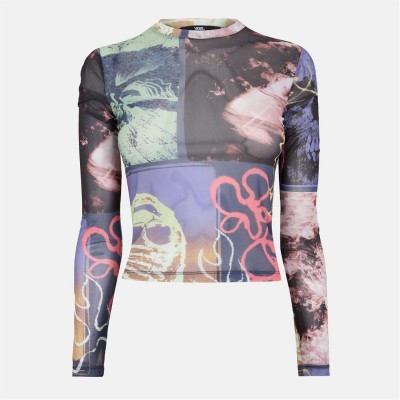 дамска,тениска,дамски,топове,vans,ludlow,mesh,long,sleeve,parisian,ni,t,shirt,womens,parisian,night