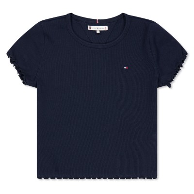 къса,блуза,tommy,hilfiger,kids,essential,rib,short,sleeve,crop,top,night,navy,c1g