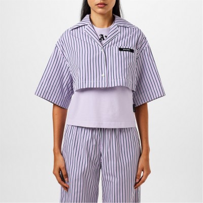 дамски,топове,palm,angels,striped,cropped,shirt,voilet