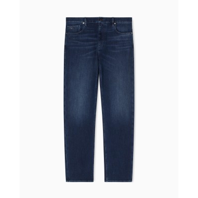 дънки,мъжки,дънки,emporio,armani,mens,j76,straight,fit,jeans,mid,blue