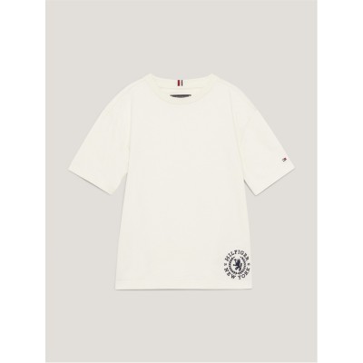 юношеска,тениска,детски,облекла,tommy,hilfiger,varsity,crest,logo,t,shirt,juniors,calico