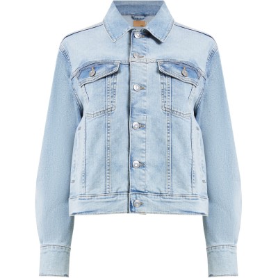 яке,дамски,якета,и,палта,french,connection,women's,trucker,structured,denim,jacket,bleached,out