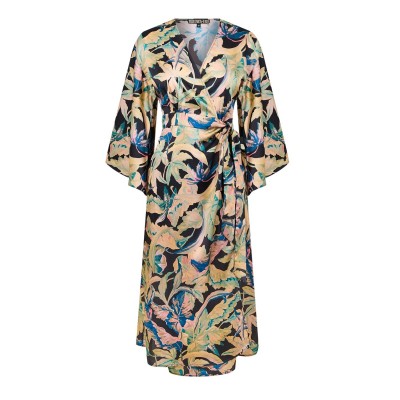 рокля,дамски,поли,и,рокли,biba,biba,kimono,sleeve,wrap,dress,moody,palm