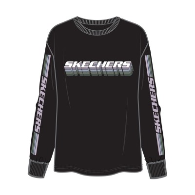 дамска,тениска,разпродажба,skechers,дамски,тениски,дамски,топове,дамски,горнища,размер+,дамски,облекла,размер,skechers,stacked,ls,tee,t,shirt,womens,black