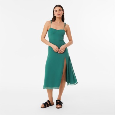 рокля,дамски,поли,и,рокли,jack,wills,spaghetti,strap,midi,dress,green