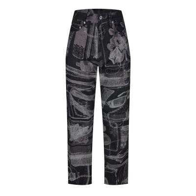 дънки,мъжки,дънки,off,white,pattern,slim,jeans,black