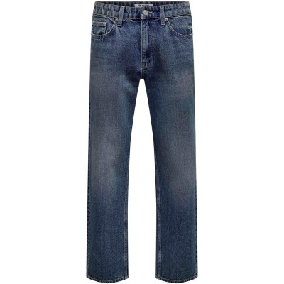 дънки,мъжки,дънки,only,and,sons,men's,straight,leg,jeans,dark,blue