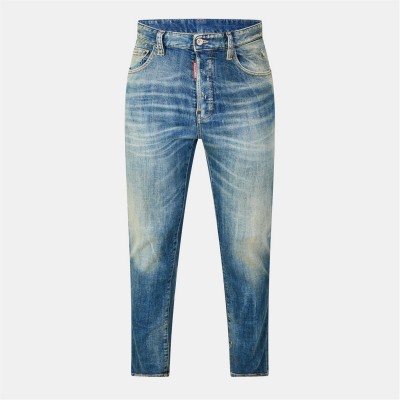 дънки,мъжки,дънки,dsquared2,men's,denim,straight,leg,jeans,navy,blue