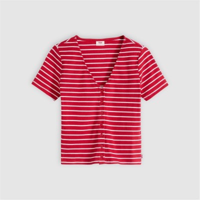 тениска,дамски,топове,levis,short,sleeve,striped,t,shirt,red,stripe