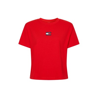 тениска,дамски,топове,tommy,jeans,logo,t,shirt,deep,crimsn,xnl