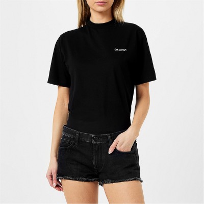 тениска,дамски,топове,off,white,women's,diagonal,logo,t,shirt,black,1001