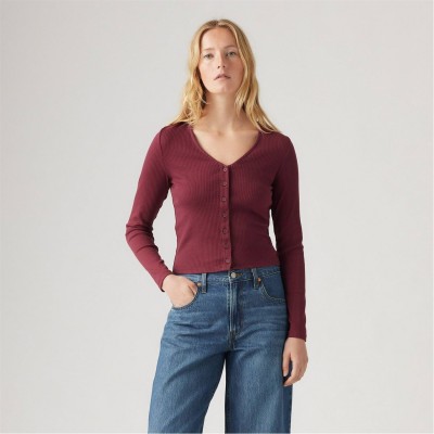 дамски,топове,levis,levis,muse,ls,tee,burgundy
