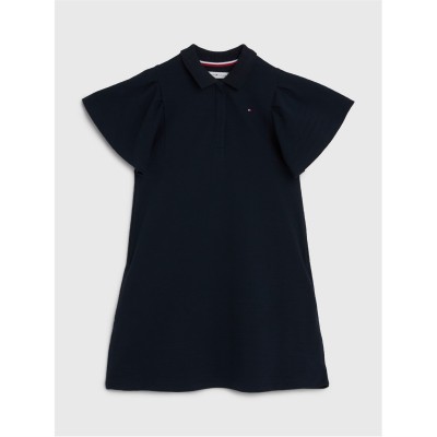 рокля,детски,облекла,tommy,hilfiger,girl's,short,sleeves,polo,dress,desert,sky