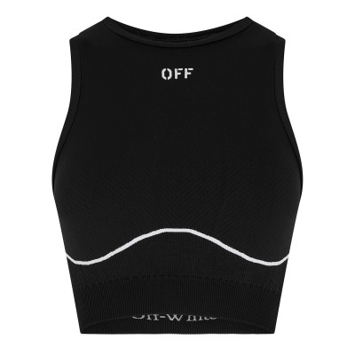 къса,блуза,дамски,топове,off,white,women's,stamp,seamless,stencil,effect,logo,crop,top,black,1001