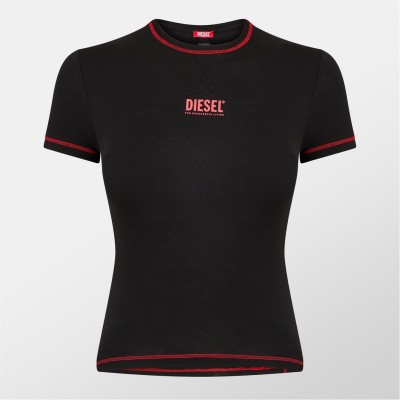 дамска,тениска,дамски,топове,diesel,uftee,maddie,crop,t,shirt,womens,black