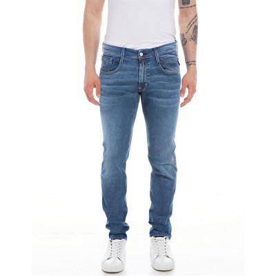 дънки,мъжки,дънки,replay,hyperflex,anbass,slim,jeans,mid,wash,or2
