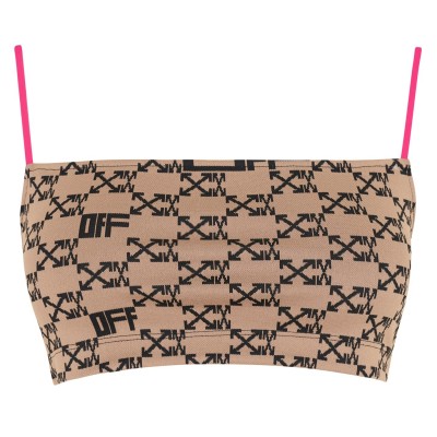 къса,блуза,дамски,топове,off,white,monogram,crop,top,brown,6010