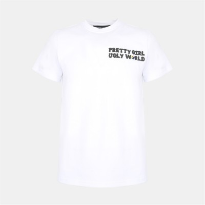 тениска,дамски,топове,pretty,boy,ugly,world,women's,regular,fit,t,shirt,white,multi