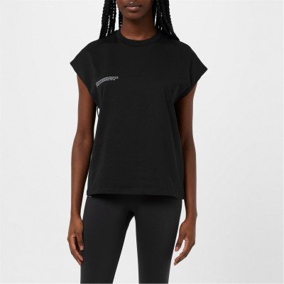 тениска,дамски,топове,pangaia,cotton,cropped,shoulder,t,shirt,with,pprmint,tm,black