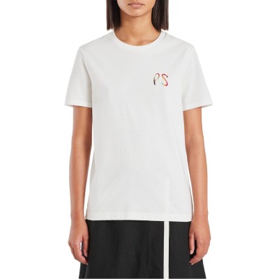 тениска,дамски,топове,ps,paul,smith,women's,swirl,regular,fit,t,shirt,whites