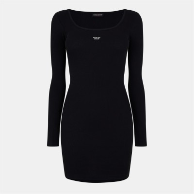 дамски,поли,и,рокли,guess,guess,ls,rib,drs,ld54,jet,black,a996