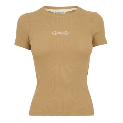 тениска,дамски,топове,guess,women's,slim,fit,t,shirt,travertine,sand