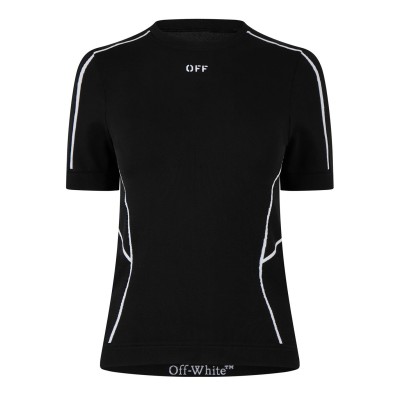 тениска,дамски,топове,off,white,women's,seamless,stretch,short,sleeve,slim,fit,t,shirt,black,1001