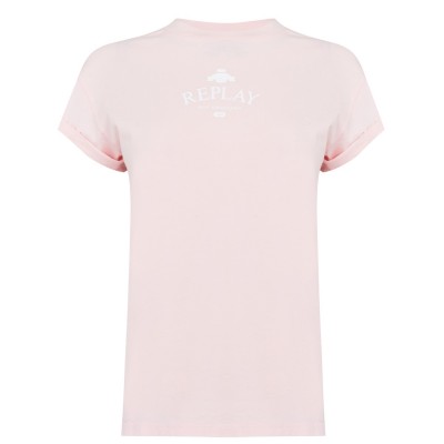 тениска,дамски,тениски,replay,logo,t,shirt,soft,pink,664