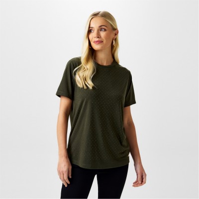 тениска,дамски,топове,biba,biba,diamante,t,shirt,khaki