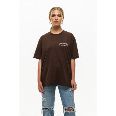 тениска,дамски,тениски,дамски,топове,good,for,nothing,hertiage,oversized,t,shirt,brown