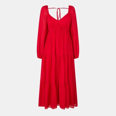 дамска,рокля,дамски,поли,и,рокли,nobodys,child,women,s,char,long,maxi,dress,red