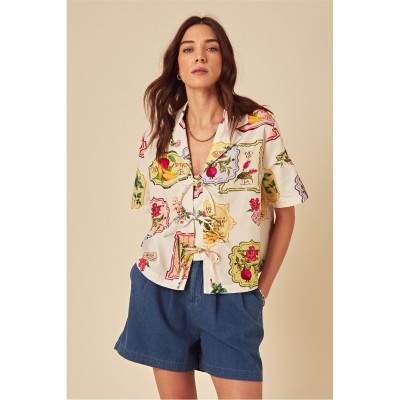 дамски,ризи,nobodys,child,women's,harper,short,sleeve,patterned,shirt,multi