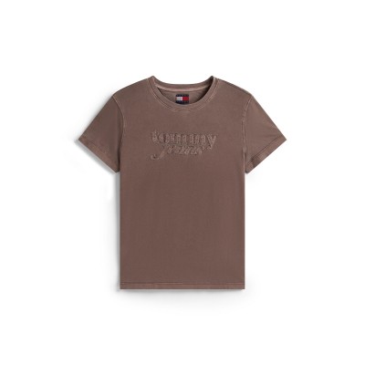 дамска,тениска,дамски,топове,tommy,jeans,women,s,gmd,script,t,shirt,black,walnut