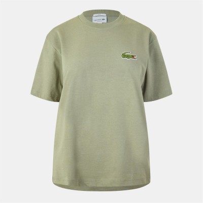тениска,дамски,топове,lacoste,signature,oversized,t,shirt,khaki