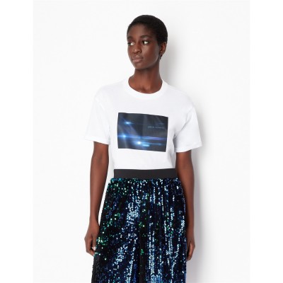 тениска,дамски,топове,armani,exchange,graphic,print,t,shirt,optic,white