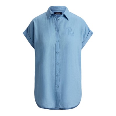 дамска,риза,lauren,by,ralph,lauren,women,s,short,sleeve,plain,shirt,blue,note