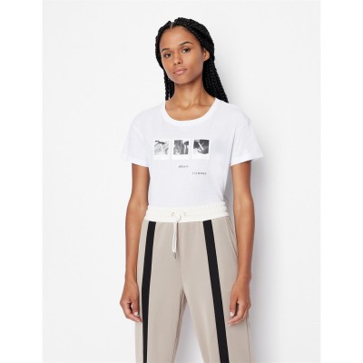тениска,дамски,топове,armani,exchange,ax,graphic,tee,ld99,optic,white