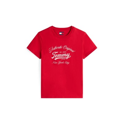 тениска,дамски,топове,tommy,jeans,tj,logo,tee,ld53,red
