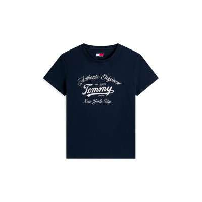 тениска,дамски,топове,tommy,jeans,tj,logo,tee,ld53,navy