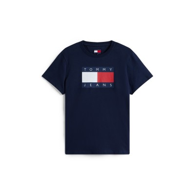 тениска,дамски,топове,tommy,jeans,tj,badge,rib,tee,ld53,dark,night,navy