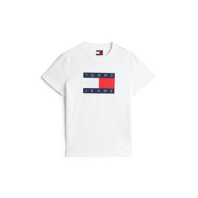 тениска,дамски,топове,tommy,jeans,women's,tj,badge,rib,regular,fit,t,shirt,ecru