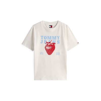 тениска,дамски,топове,tommy,jeans,women's,tj,strawbs,regular,fit,t,shirt,ecru