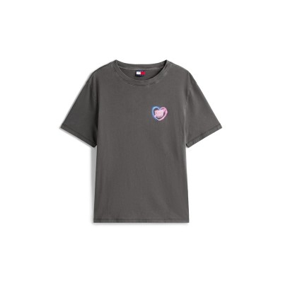 тениска,дамски,топове,tommy,jeans,tj,neon,tee,ld53,black
