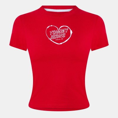 дамска,тениска,дамски,топове,tommy,jeans,women,s,tj,heart,slim,fit,t,shirt,sapphire,red
