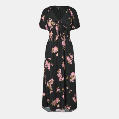 рокля,дамски,поли,и,рокли,nobodys,child,floral,cory,midi,dress,multi