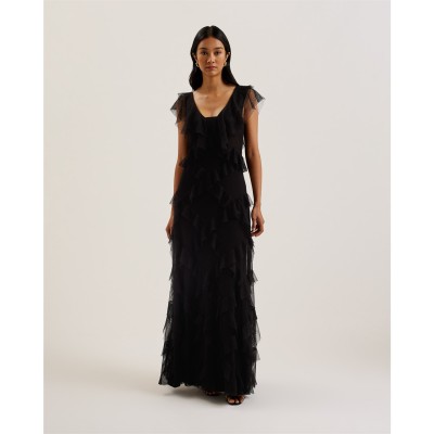 рокля,дамски,поли,и,рокли,ted,baker,msh,rufle,dress,ld99,black
