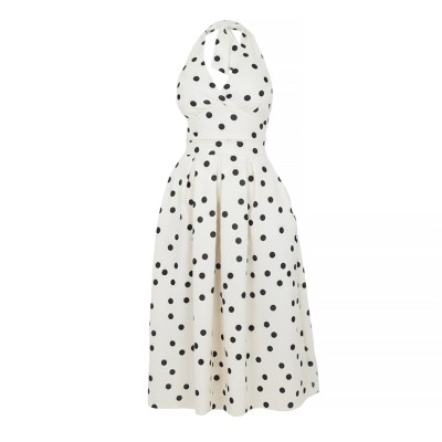 рокля,дамски,поли,и,рокли,ax,paris,cream,and,black,polka,dot,tie,halter,neck,midi,dress,cream,black
