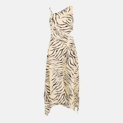рокля,дамски,поли,и,рокли,ax,paris,stone,and,black,animal,print,asymmetric,cut,out,midi,dress,beige