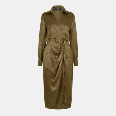 рокля,дамски,поли,и,рокли,ax,paris,olive,and,gold,wrap,shirt,midi,dress,olive,green