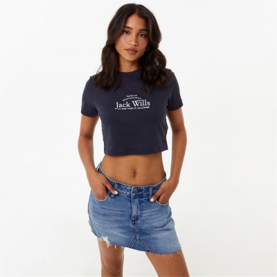 тениска,дамски,топове,jack,wills,eccleston,crop,t,shirt,navy